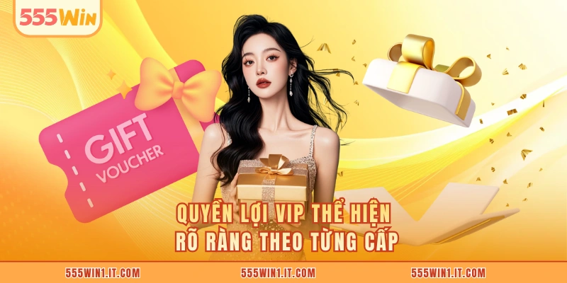 Quyền lợi VIP thể hiện rõ ràng theo từng cấp